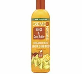 Leave In Conditioner with Mango & Shea Butter by Creme of Nature, Ultra Moisturizing for Dry Dehydrated Hair, 12 Fl Oz