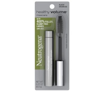 Neutrogena Healthy Volume Lash-Plumping Mascara, Volumizing and Conditioning Mascara with Olive Oil to Build Fuller Lashes, Clump-, Smudge- and Flake-Free, Brown/Black 03, 0.21 oz