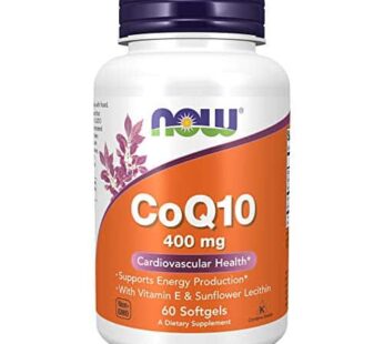 NOW Supplements, CoQ10 400 mg, Pharmaceutical Grade, All-Trans Form produced by Fermentation, 60 Softgels