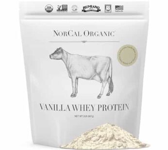 NorCal Organic Vanilla Whey Protein – 2lbs | Grass-Fed, Single-Origin Vanilla | Certified Non-GMO & American Humane from California Farms