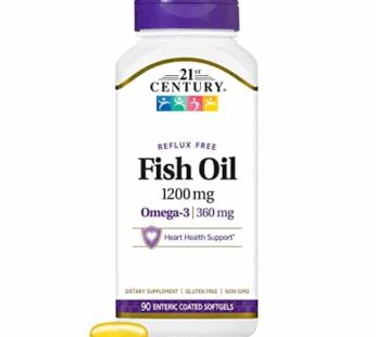 21st Century Fish Oil 1200 mg Enteric Coated Softgels, 90 Count