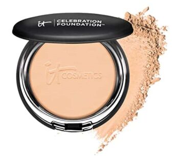 IT Cosmetics Medium Full-Coverage Anti-Aging Powder Foundation with Collagen & Hyaluronic Acid – 0.3 oz Compact