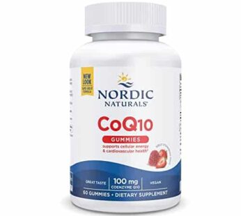 Nordic Naturals CoQ10 Gummies, Strawberry – 60 Gummies – 100 mg Coenzyme Q10 (CoQ10) – Great Taste – Heart Health, Cellular Energy Production, Antioxidant Support – Non-GMO, Vegan – 60 Servings