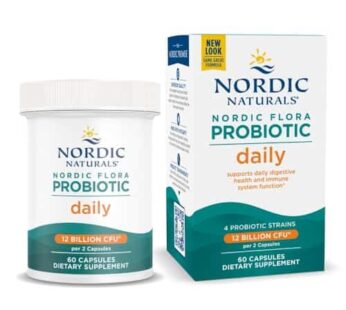 Nordic Naturals Nordic Flora Probiotic Daily – 60 Capsules – 4 Probiotic Strains with 12 Billion Cultures – Optimal Wellness, Immune Support, Digestive Health – Non-GMO, Vegan – 30 Servings