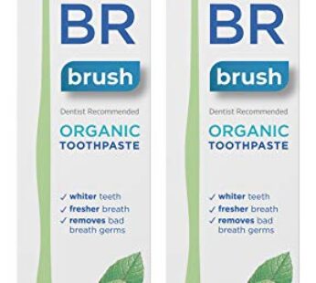Essential Oxygen BR Certified Organic Toothpaste, for Whiter Teeth, Fresher Breath, Happier Gums, Tooth Sensitivity, Peppermint, 4 Ounce (Pack of 2)