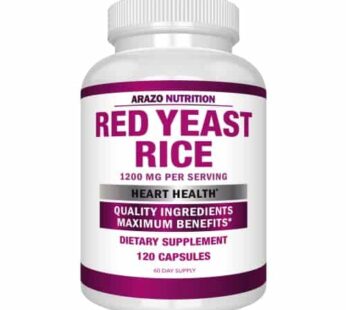 Arazo Nutrition Red Yeast Rice Extract 1200 MG ? Citrinin Free Supplement ? Vegetarian 120 Capsules