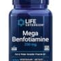 Life Extension Mega Benfotiamine, 250 mg, a fat-soluble form of thiamine, healthy metabolism, ultra-bioavailable vitamin B1, high potency, gluten-free, non-GMO, vegetarian, 120 capsules