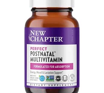 New Chapter, Postnatal Vitamins Lactation Supplement, Complete Multivitamin with Fermented Vitamin D3 + B Vitamins, Made with Organic Vegetables & Herbs, Non-GMO Ingredients, 192 Count