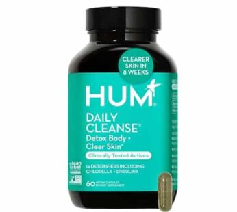 HUM Daily Cleanse Acne Supplements – Support for Clear Skin & Improved Digestion with Chlorella, Spirulina, Organic Algae, Detoxifying Herbs, Vitamins & Minerals – Skin Support for Women and Men
