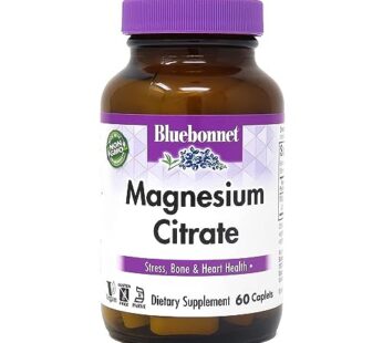Bluebonnet Nutrition Magnesium Citrate (400mg of Magnesium)- Maximum Absorption – Supports Immune Health & Energy Production – Soyfree, Gluten-Free, Non-GMO, Kosher, Dairy Free, Vegan, 60 Caplets