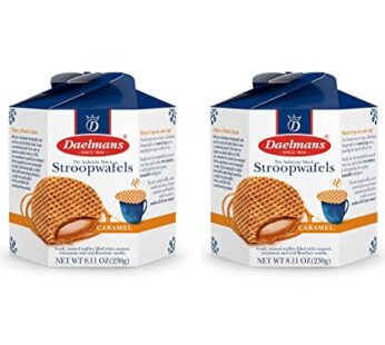 DAELMANS Stroopwafels, Dutch Waffles Soft Toasted, 2 Pack Assortment, Caramel, Office Snack, Kosher Dairy, Authentic Made In Holland, 8 Stroopwafels Per Box (2 Pack)