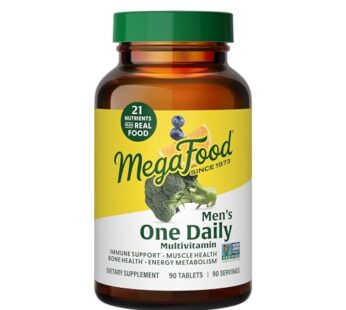 MegaFood Men’s One Daily Multivitamin – with Zinc, Selenium, B Vitamins, D, and Real Food – Immune Support – Energy Metabolism – Muscle and Bone Health – Vegetarian – 90 Tabs