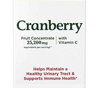 Nature’s Bounty Cranberry Dietary Supplement, Supports Urinary Tract and Immune Health, Softgels, 25,200 Mg, 60 Ct