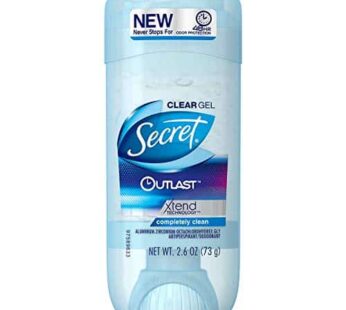 Secret Deodorant Outlast Clear Gel Completely Clean 2.6 Ounce (76ml) (3 Pack)