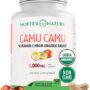 Organic Vitamin C from Camu Camu Capsules 1,000mg, Packed with Natural VIT C, Raw Antioxidants - Immune Support Supplement & Anti-Aging for Skin - Powder Organic, Vegan, Non-GMO (120 Count)