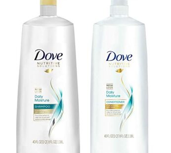 Dove Nutritive Solutions Daily Moisture, Shampoo and Conditioner Duo Set, 40 Ounce Pump Bottles