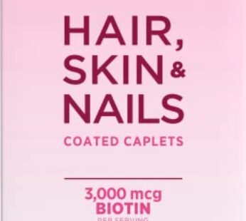 Nature’s Bounty Optimal Solutions Hair, Skin & Nails Formula, with 3,000 mcg Biotin, 60 Coated Caplets