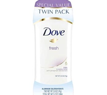 Dove Deodorant, Fresh, 2.6 oz, Twin Pack