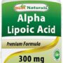 Best Naturals Alpha Lipoic Acid 300 mg 120 Capsules