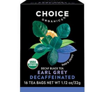 Choice Organics – Organic Decaffeinated Earl Grey Tea (6 Pack) – With Bergamot – Fair Trade – Compostable – 96 Organic Black Tea Bags