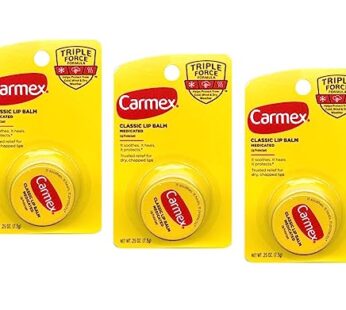 Carmex Lip Balm Pot, Original, 0.25 ounce (Pack of 3)