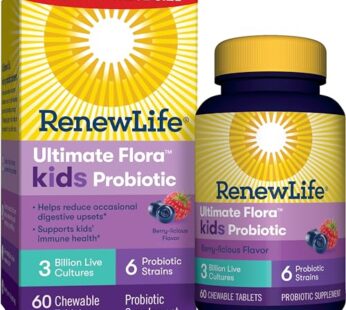 Renew Life Kids Probiotic Gummies, Supports Digestive & Immune Health, Soy, Dairy & Gluten Free, Berry, 60 Chewable Tablets