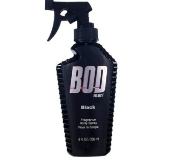 Bod Man Black Fragrance Body Spray for Men, 8 Fl Oz
