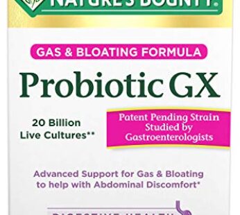 Nature’s Bounty Probiotic, for Occasional Gas and Bloating Dietary Formula, Dietary Supplement, Helps with Abdominal Discomfort, Promotes Digestive Health, 25 Capsules