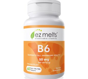 EZ Melts Dissolvable Vitamin B6 50 mg, Sugar-Free, 1-Month Supply