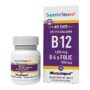 Superior Source No Shot Vitamin B12 Methylcobalamin (1000 mcg), B6, Folic Acid, Quick Dissolve MicroLingual Tablets, 60 Ct, Increase Energy, Healthy Heart, Boost Metabolism, Stress Support, Non-GMO