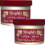 Wright's Copper and Brass Polish and Cleaner Cream- 8 Ounce - 2 Pack - Gently Clean and Remove Tarnish Without Scratching,8 Ounce (Pack of 2)