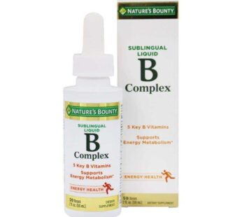 Nature’s Bounty B Complex with B12 Sublingual Liquid Fast Acting Dietary Supplement, Unflavored, Gluten Free, 2 Fl Oz