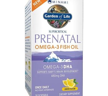 Garden of Life Minami Natural Prenatal DHA Omega 3 Fish Oil Supplement Softgels, Lemon, 30 Count