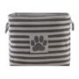 Bone Dry Pet Storage Collection Striped Paw Patch Bin, Large Rectangle, Gray