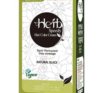 Herb Speedy Color Cream (Natural Black, 1 pack) PPD Free, Ammonia Free, Vegan Hair Dye Contains Sun Protection Odorless No more Eye and/or Scalp Irritations From Coloring For Sensitive Scalp