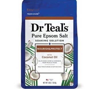 Dr Teal’s Salt Soak with Pure Epsom Salt, Nourish & Protect with Coconut Oil, 3 lbs