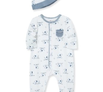 Little Me Baby Toile Footie with Hat, Puppy, 6 Months