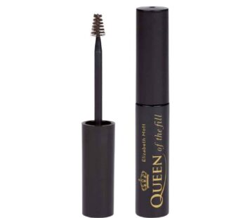 Elizabeth Mott Eyebrow Gel Makeup – Queen of the Fill Brow Tint and Filler – Brush to Fill in Eyebrows and Cover Gray Hairs, Water Resistant, Long Lasting – Cruelty Free, Light Medium Brown, 4 g
