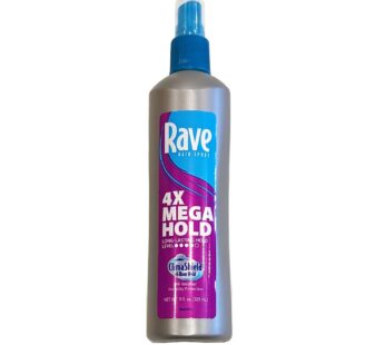 Rave 4X Mega Hairspray with Clima Shield, Unscented 11 oz (Pack of 6)