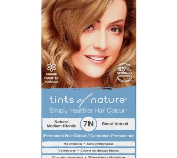 Tints of Nature 7N Natural Medium Blonde Permanent Hair Dye, Nourishes Hair and Covers Greys, Ammonia-Free, 130ml