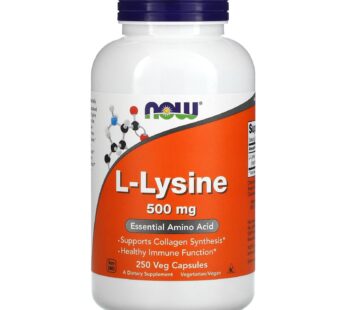NOW L-lysine 500 mg, 250 Capsules