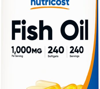 Nutricost Fish Oil Omega 3 Softgels with EPA & DHA (1000mg of Fish Oil, 560mg of Omega-3), 240 Softgels, Non-GMO, Gluten Free.