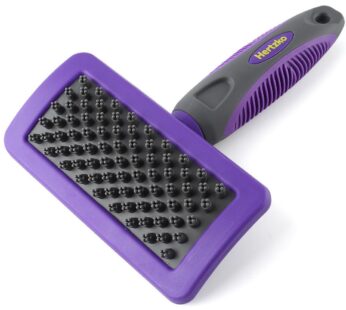 Hertzko Pet Bath & Massage Brush Great Grooming Comb for Shampooing and Massaging Dogs, Cats, Small Animals with Short or Long Hair – Soft Rubber Bristles Gently Removes Loose & Shed Fur