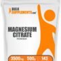 BulkSupplements.com Magnesium Citrate Powder - Magnesium Supplement, Magnesium 400mg, Pure Magnesium Citrate - Gluten Free, 3500mg per Serving, 500g (1.1 lbs) (Pack of 1)