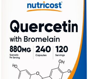 Nutricost Quercetin 880mg, 240 Vegetarian Capsules with Bromelain (165mg) – 120 Servings (440mg Quercetin Per Cap) – Gluten Free, Non-GMO