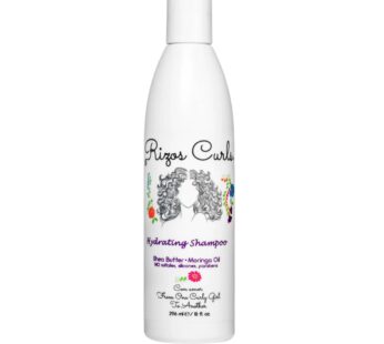 Rizos Curls Hydrating Shampoo, Gently Cleanse, Deeply Moisturizes & Nourishes Scalp, Soft & Healthy Hair from Shea Butter & Moringa Oil, 10 oz