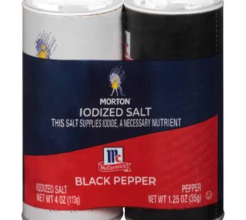 Morton Iodized Salt and McCormick Pepper Shaker Set, 5.25 Ounce (Pack of 12)