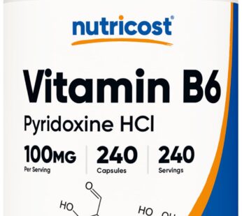 Nutricost Vitamin B6 (Pyridoxine HCl) 100mg, 240 Capsules