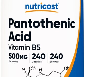 Nutricost Pantothenic Acid (Vitamin B5) 500mg, 240 Capsules