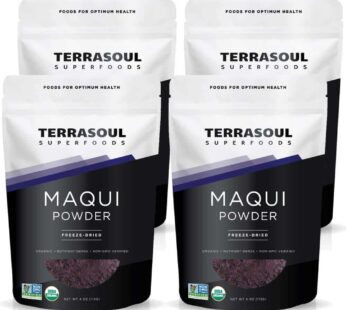 Terrasoul Superfoods Organic Maqui Berry Powder, 1 Lb (Pack of 4), Freeze-Dried, Antioxidant-Rich Superfood for Smoothies, Desserts, and Immune Support
